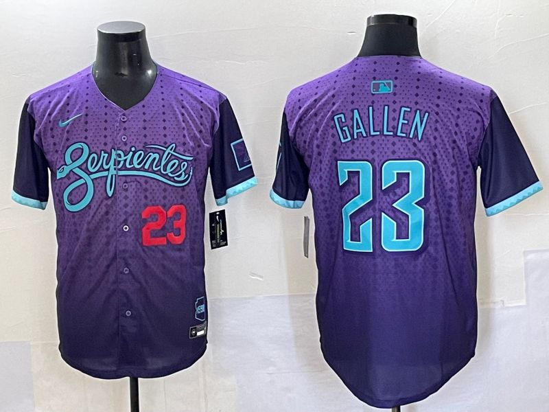 Men 2025 Arizona Diamondback #23 Gallen Purple Joint Name Nike MLB Jersey style 15->arizona diamondback->MLB Jersey
